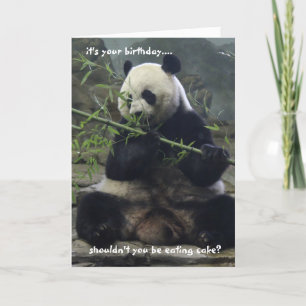Funny Panda Birthday Card, Eat Cake, not bamboo! Card