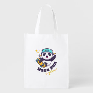 Funny Panda Cute For Animals Lover Grocery Bag