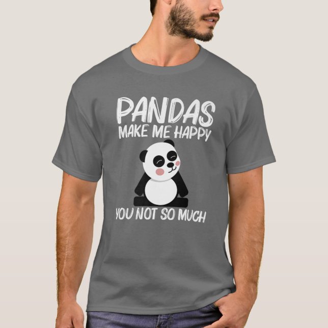 Funny Panda Design For Men Women Black White Bear T-Shirt (Front)