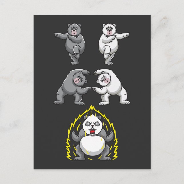 Funny Panda Fusion Polar Bear Transformation Postcard (Front)