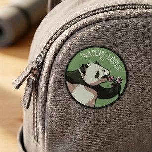 Funny Panda Nature Lover Cherry Blossom Cartoon Patch
