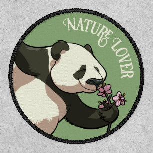 Funny Panda Nature Lover Cherry Blossom Cartoon Patch