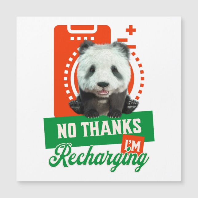 Funny Panda Recharging Introvert Battery Design (Front)