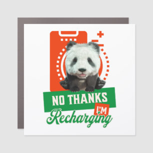 Funny Panda Recharging Introvert Battery Design Car Magnet