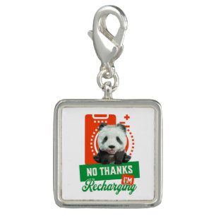 Funny Panda Recharging Introvert Battery Design Charm