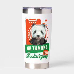 Funny Panda Recharging Introvert Battery Design Insulated Tumbler
