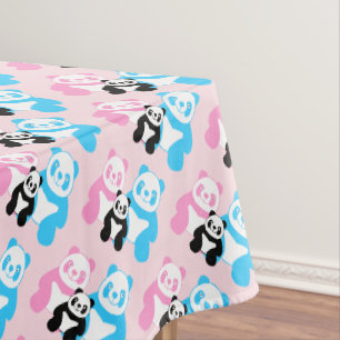 Funny panda’s family tablecloth