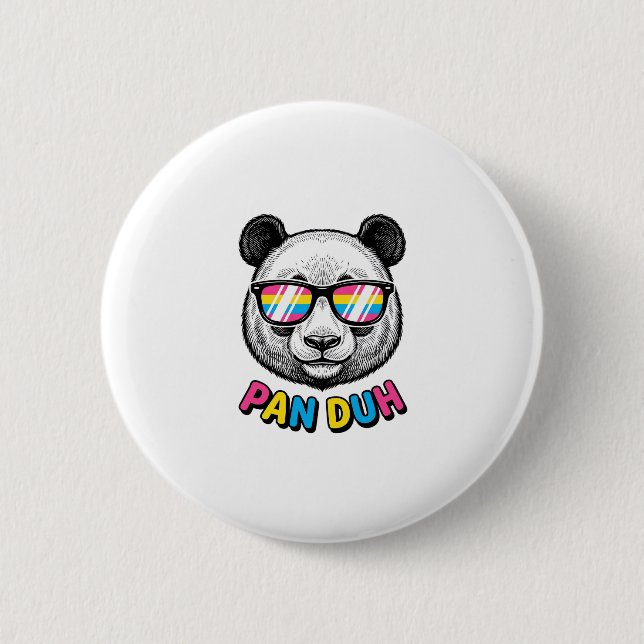Funny Panda Sunglasses Vintage Engraving Shirt Des Button (Front)