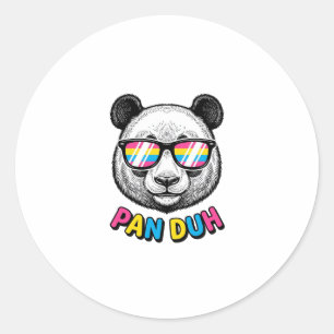 Funny Panda Sunglasses Vintage Engraving Shirt Des Classic Round Sticker