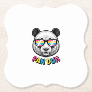 Funny Panda Sunglasses Vintage Engraving Shirt Des Paper Coaster