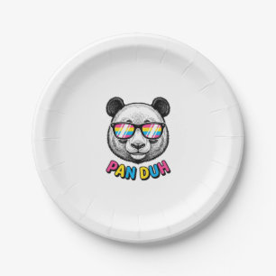 Funny Panda Sunglasses Vintage Engraving Shirt Des Paper Plates