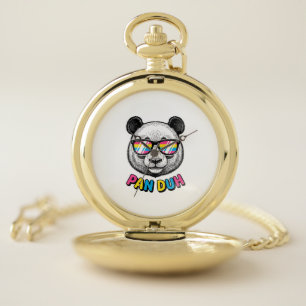 Funny Panda Sunglasses Vintage Engraving Shirt Des Pocket Watch