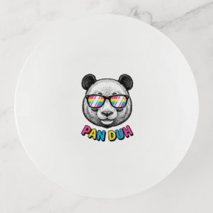 Funny Panda Sunglasses Vintage Engraving Shirt Des Trinket Tray