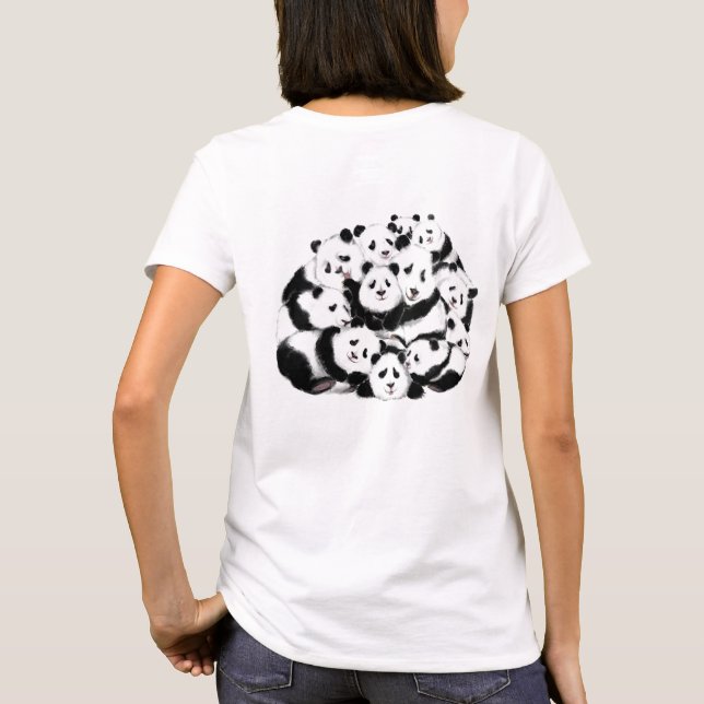 Funny Panda T-Shirt Happy Family Pandas (Back)