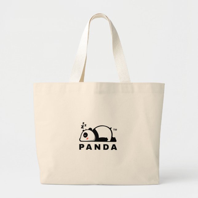 Funny Panda Tote Bag–Sleep Snack Repeat Panda Mode (Front)