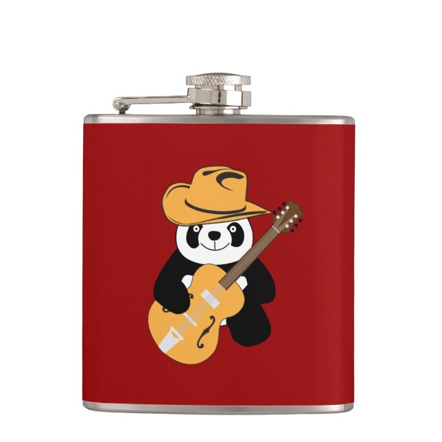 Funny panda with guitar flask (Front)