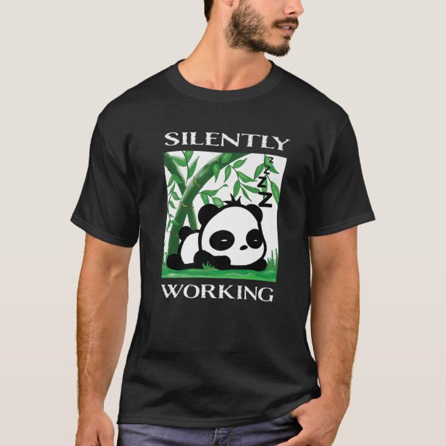 Funny Panda Work Meme T-Shirt (Front)