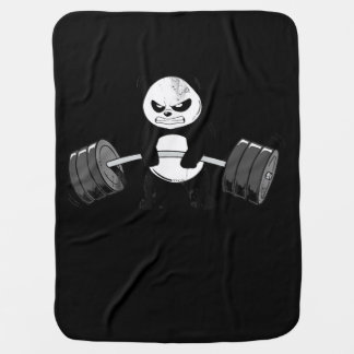 Funny Panda Workout Kitten Gym Deadlift Power Baby Blanket