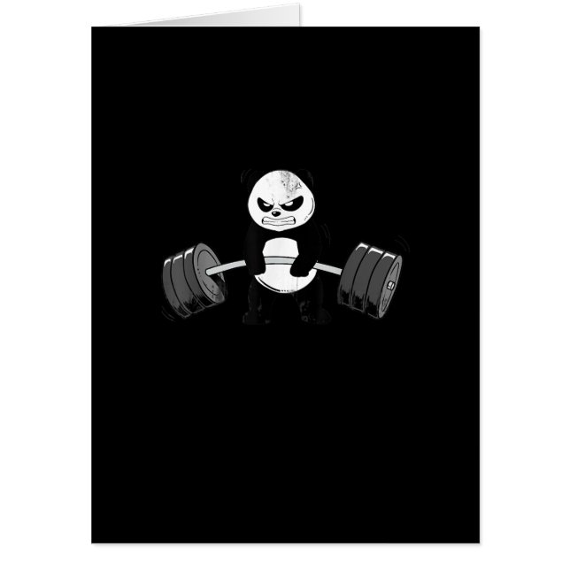 Funny Panda Workout  Kitten Gym Deadlift Power Card (Front)