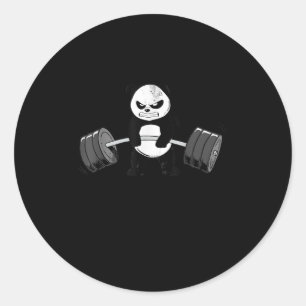 Funny Panda Workout  Kitten Gym Deadlift Power Classic Round Sticker