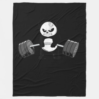 Funny Panda Workout Kitten Gym Deadlift Power Fleece Blanket