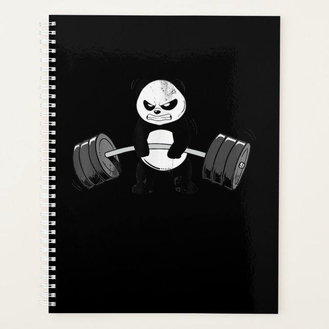 Funny Panda Workout  Kitten Gym Deadlift Power Planner (Front)