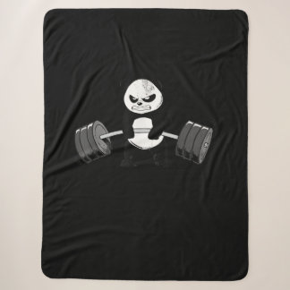 Funny Panda Workout Kitten Gym Deadlift Power Sherpa Blanket