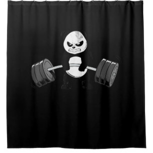 Funny Panda Workout Kitten Gym Deadlift Power Shower Curtain