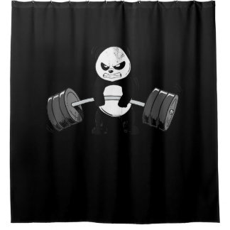 Funny Panda Workout  Kitten Gym Deadlift Power Shower Curtain
