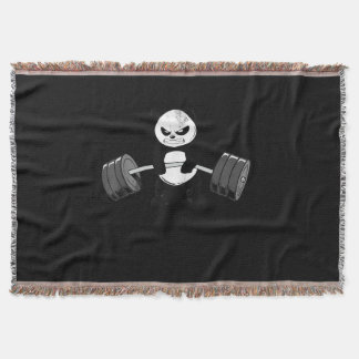 Funny Panda Workout Kitten Gym Deadlift Power Throw Blanket