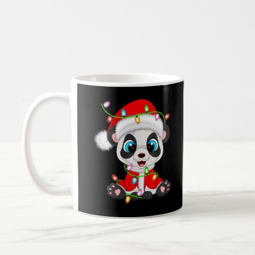 Funny Panda Xmas Lighting Matching Santa Panda Chr Coffee Mug