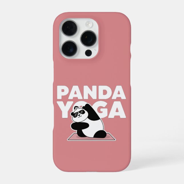 funny panda yoga iphone case (Back)