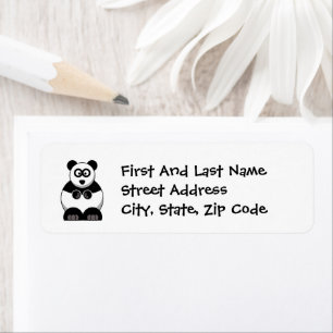Funny Pandamonium Panda Cartoon, Cute Stress Pun Label