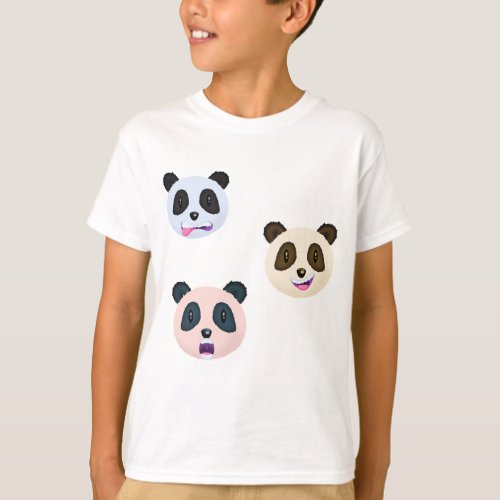 funny pandas faces T_Shirt