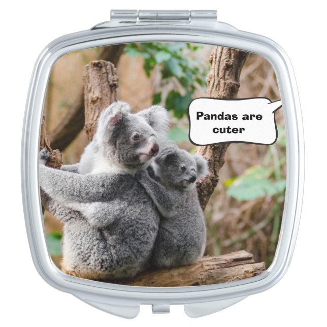 Funny Pandas or Koalas - Which are cuter? Compact Mirror (Front)