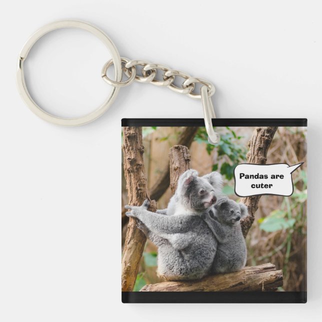 Funny Pandas or Koalas - Which are cuter? Keychain (Front)