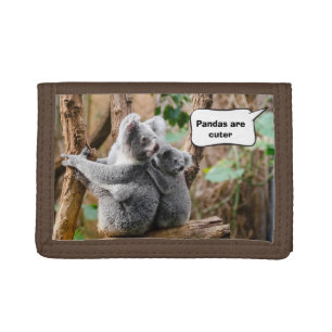 Funny Pandas or Koalas - Which are cuter? Trifold Wallet