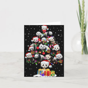 Funny Pandas Santa Hat Christmas Tree Ornament T S Card
