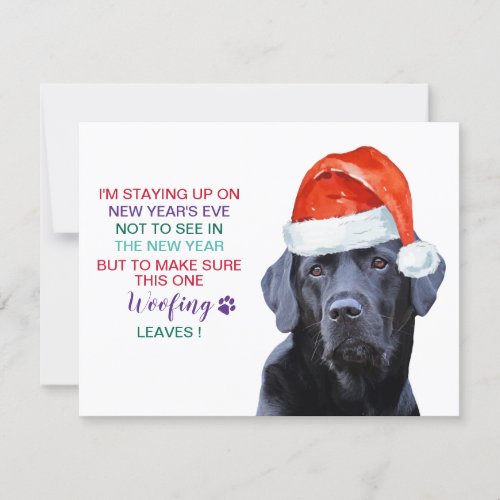 Funny Pandemic Black Labrador Santa Dog Christmas Holiday Card