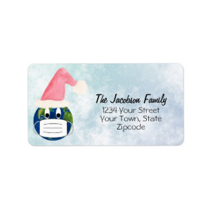 Funny Pandemic Christmas Face Mask Return Address Label
