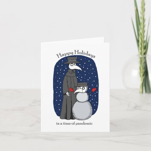 Funny Pandemic Christmas Plague Doctor Holiday Card