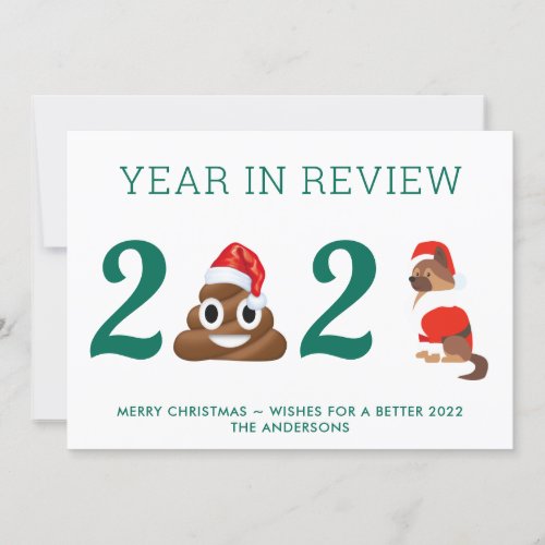 Funny Pandemic Covid Christmas Poop Year in Review Holiday Card