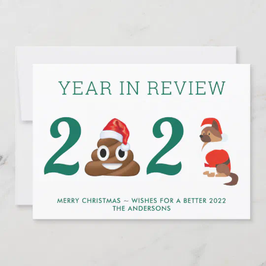 Funny Christmas 2022 Funny Pandemic Covid Christmas Poop Year In Review Holiday Card | Zazzle.com