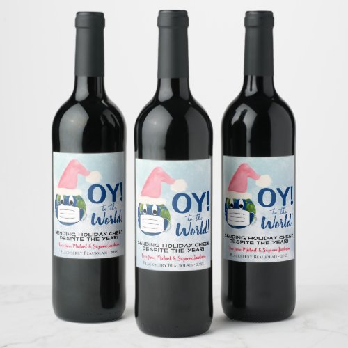 Funny Pandemic OY to the World Holiday Wine Label