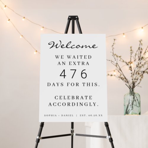 Funny Pandemic Postponed Wedding Welcome Sign