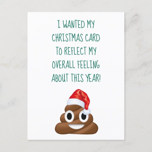 Funny Pandemic Quarantine Poop Covid Christmas Holiday Postcard