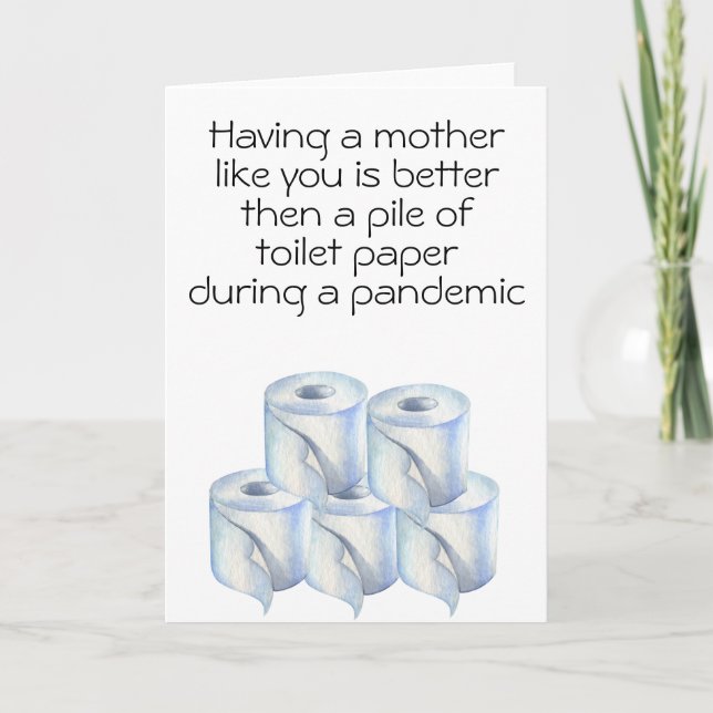 Funny Pandemic Toilet Paper Mom Mothers Day Card (Front)