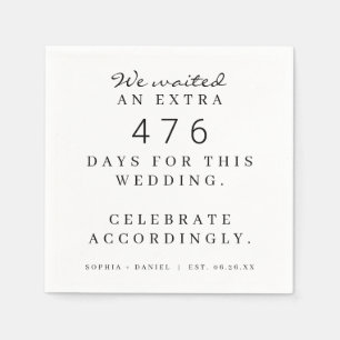 Funny Pandemic Wedding Party Accordingly We Waited Napkins