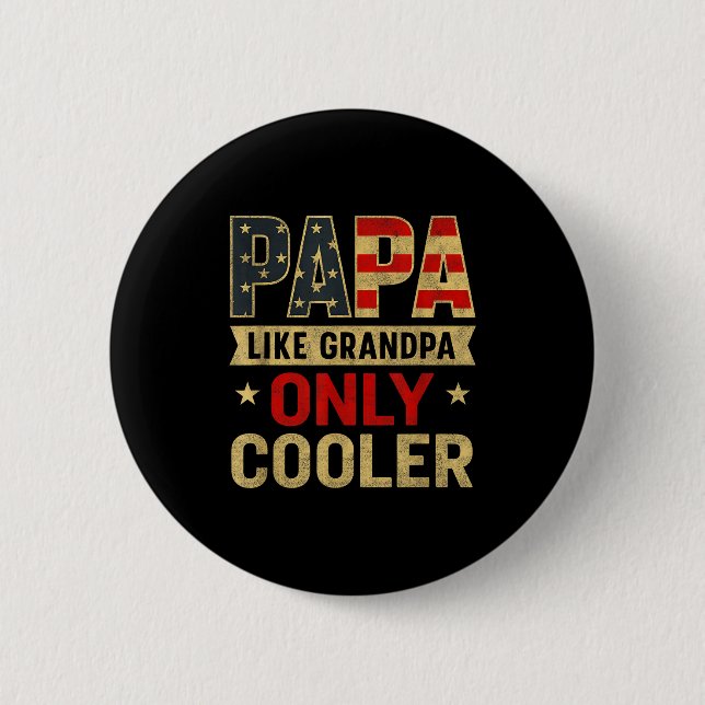Funny Papa Art For Grandpa From Grandkids Father's Button (Front)
