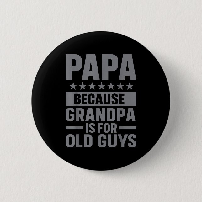Funny Papa Art For Grandpa From Grandkids Father's Button (Front)